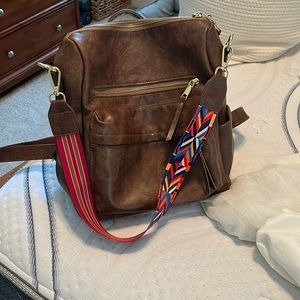 Brown purse backpack